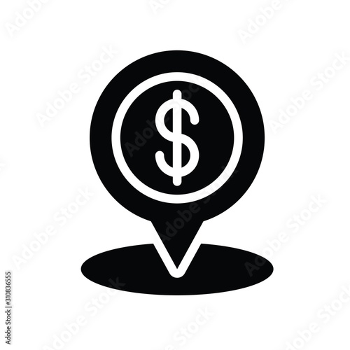 finance banking and money related dollar coin vector in solid style