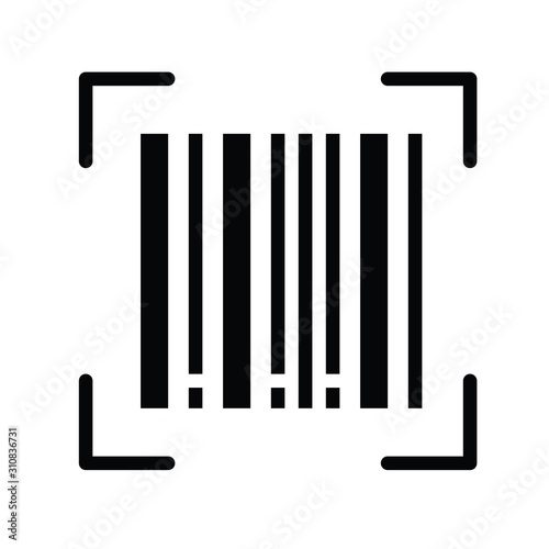 finance banking and money related scan tag vector in solid style