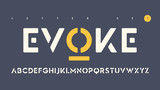 Vector sans serif urban stencil rounded letter set, cropped alphabet