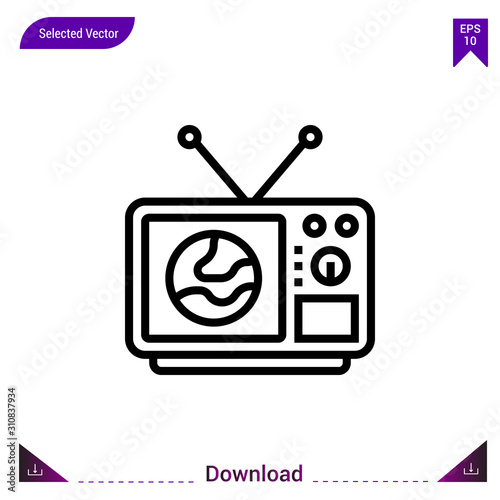 television icon vector . Best modern, simple, isolated, application ,journalist icons, logo, flat icon for website design or mobile applications, UI / UX design vector format