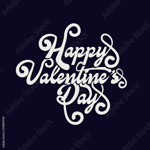 Valentines Day card design. heart with hand drawn typographic lettering isolated on background. Vector love Illustration of a Valentines Day EPS10.