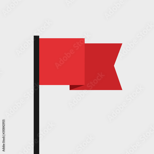 Free Download Red flag - symbol is warning about danger, difficulty and problem requiring attention. Appeal to halt, cease and quit. Vector illustration.  - GFXLoad