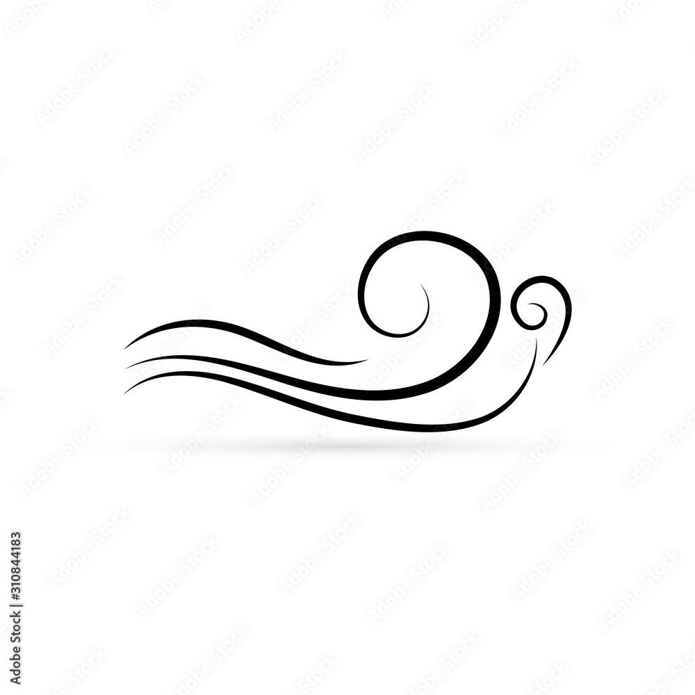 doodle hand drawing wind or wave icon isolated, sketch logo, outline vector illustration doodle hand drawing wind or wave icon isolated, sketch logo, outline vector illustration