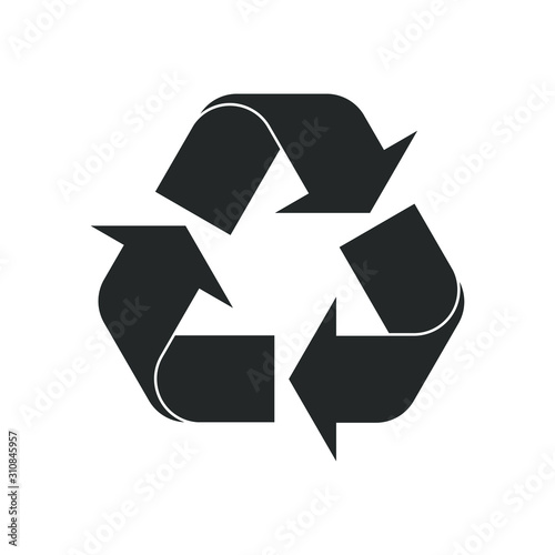 Cartoon flat style eco recycling trash can icon shape. Recycle ecology arrow symbol sign. Waste rubbish cycle bucket logo. Vector illustration image. Isolated on white background.