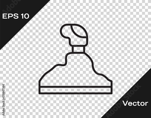 Black line Gear shifter icon isolated on transparent background. Transmission icon.  Vector Illustration