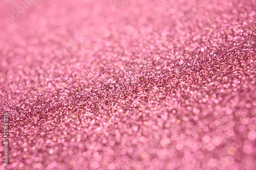 Soft Pink Glitter Lights Background. Shine Bokeh Effect. Good for Romantic Valentine Love Heart Card.