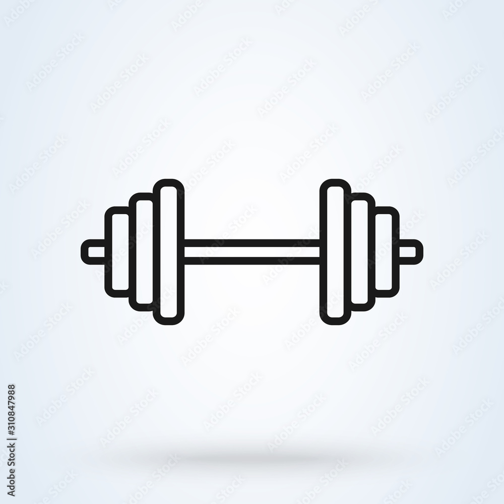 Dumbbell and Barbell line. Simple modern icon design illustration. Dumbbell and Barbell line. Simple modern icon design illustration.