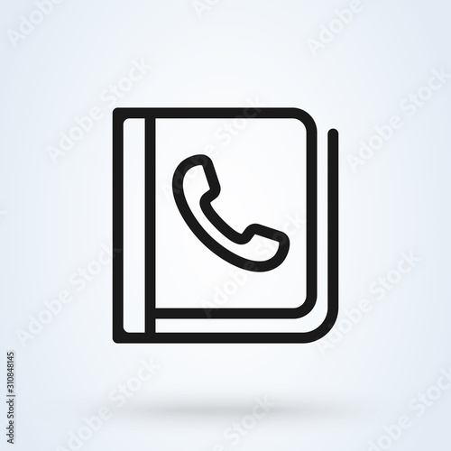 Wallpaper Mural contacts, phone book. Simple modern icon design illustration. Torontodigital.ca
