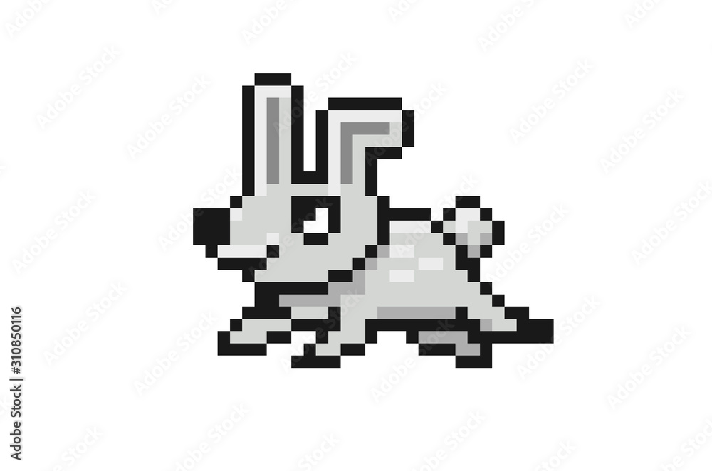 Pixel illustration of a rabbit Pixel illustration of a rabbit