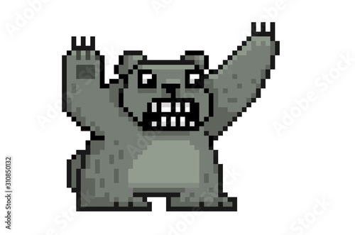 Pixel illustration of a bear