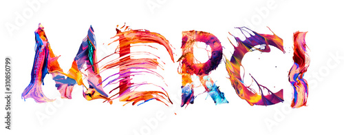 merci - lettres colorées