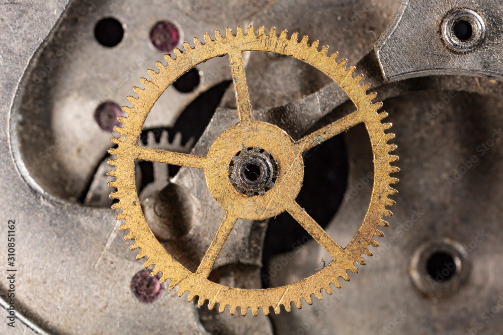 clockwork old mechanical watch, high resolution and detail