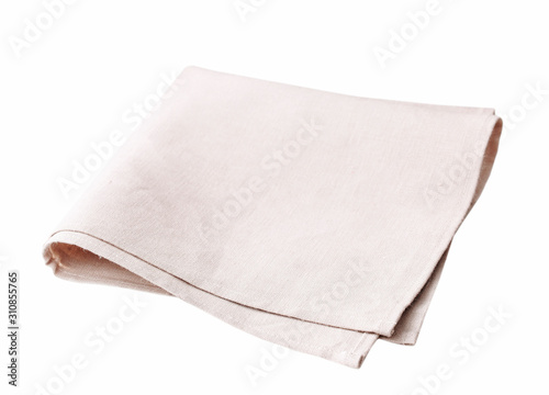 Litchen cloth folded isolated on white.