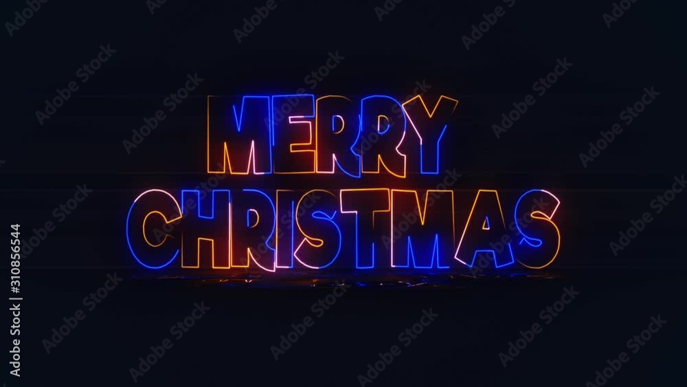 Text Merry christmas by neon lights. Merry christmas neon sign fluorescent light glowing on banner. Merry Christmas Happy New Year Neon Sign Text Merry christmas by neon lights. Merry christmas neon sign fluorescent light glowing on banner. Merry Christmas Happy New Year Neon Sign