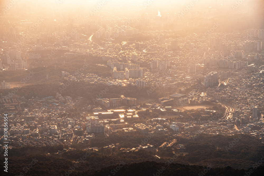 Naklejka premium Seoul City Downtown Skyline in seoul,Korea.