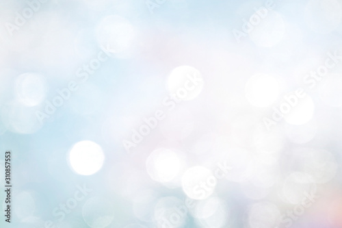 Soft blue blurred bokeh background,winter backdrop.