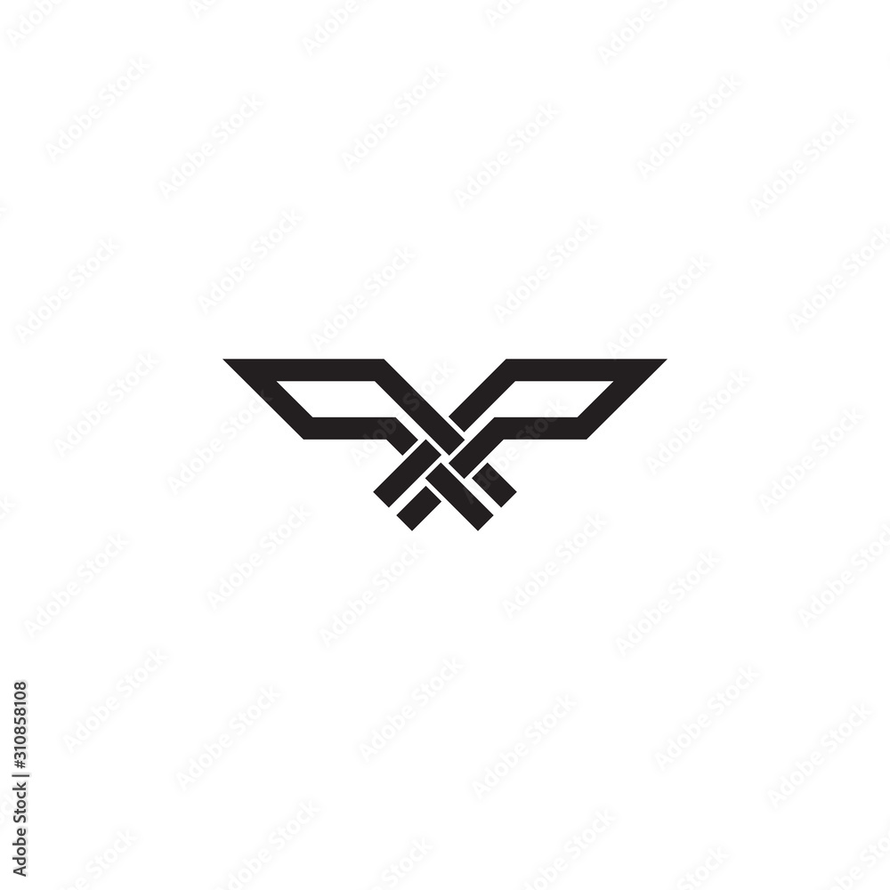 Fototapeta premium Bird or air vehicle vector symbol design