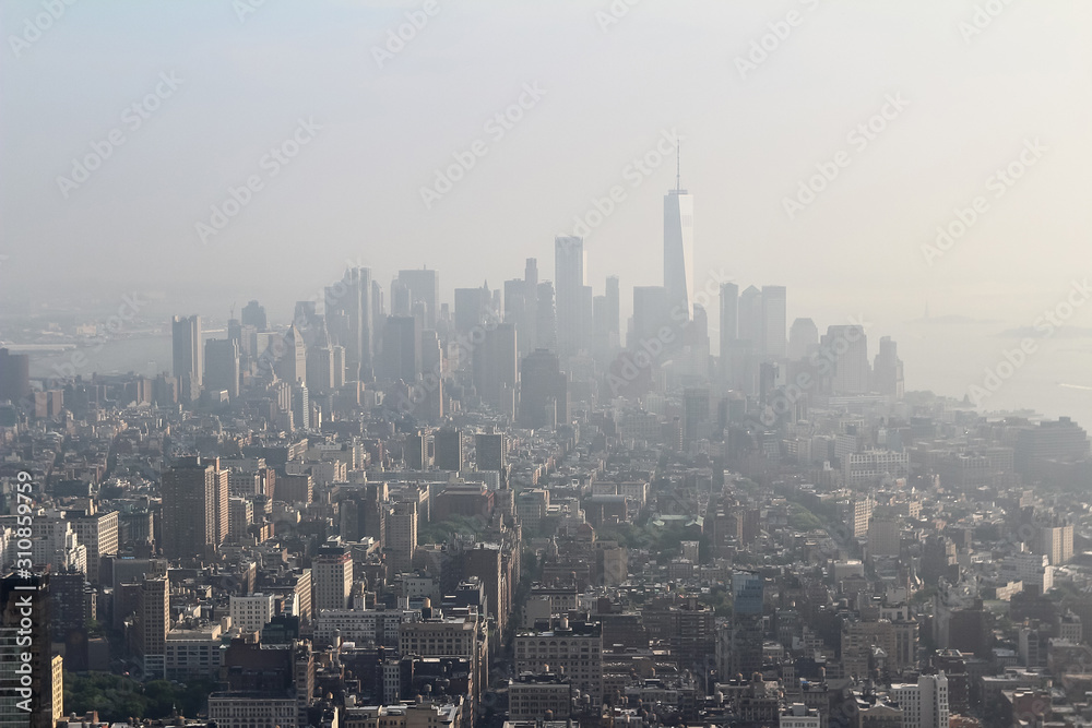 USA New York June 2018: View from the Empire State Building on the skyscrapers of New York City