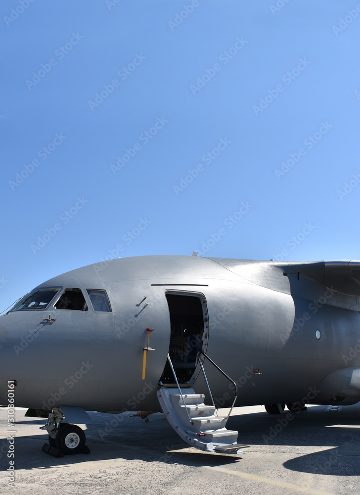 Cargo plane with sky background