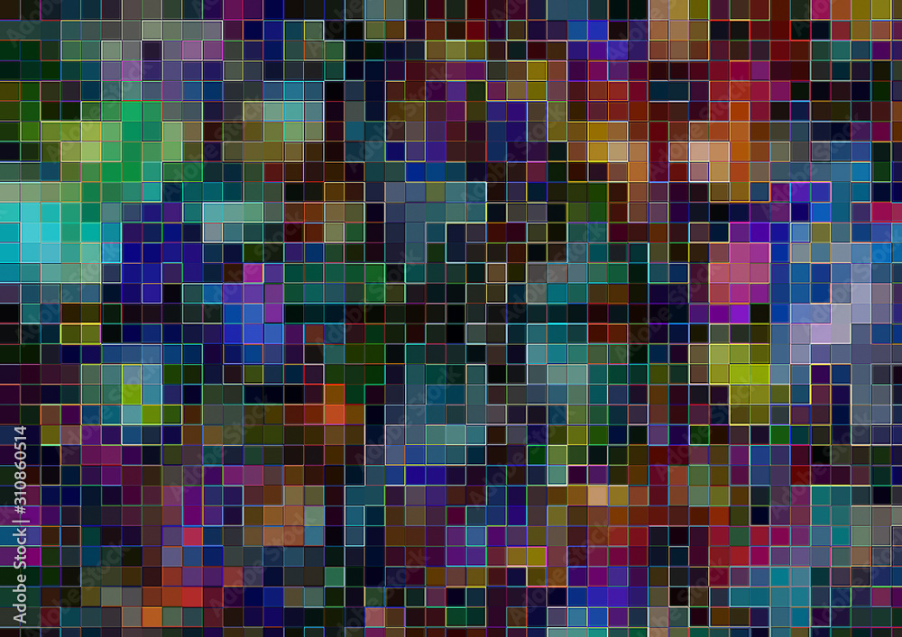 Fototapeta premium ピクセレートのモザイク柄のクールなグラフィックス