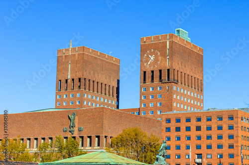 City Hall in Oslo, Norway. The home of the Nobel Peace Prize. photo