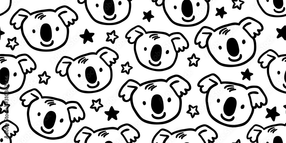 cute koala australia scandinavian seamless pattern