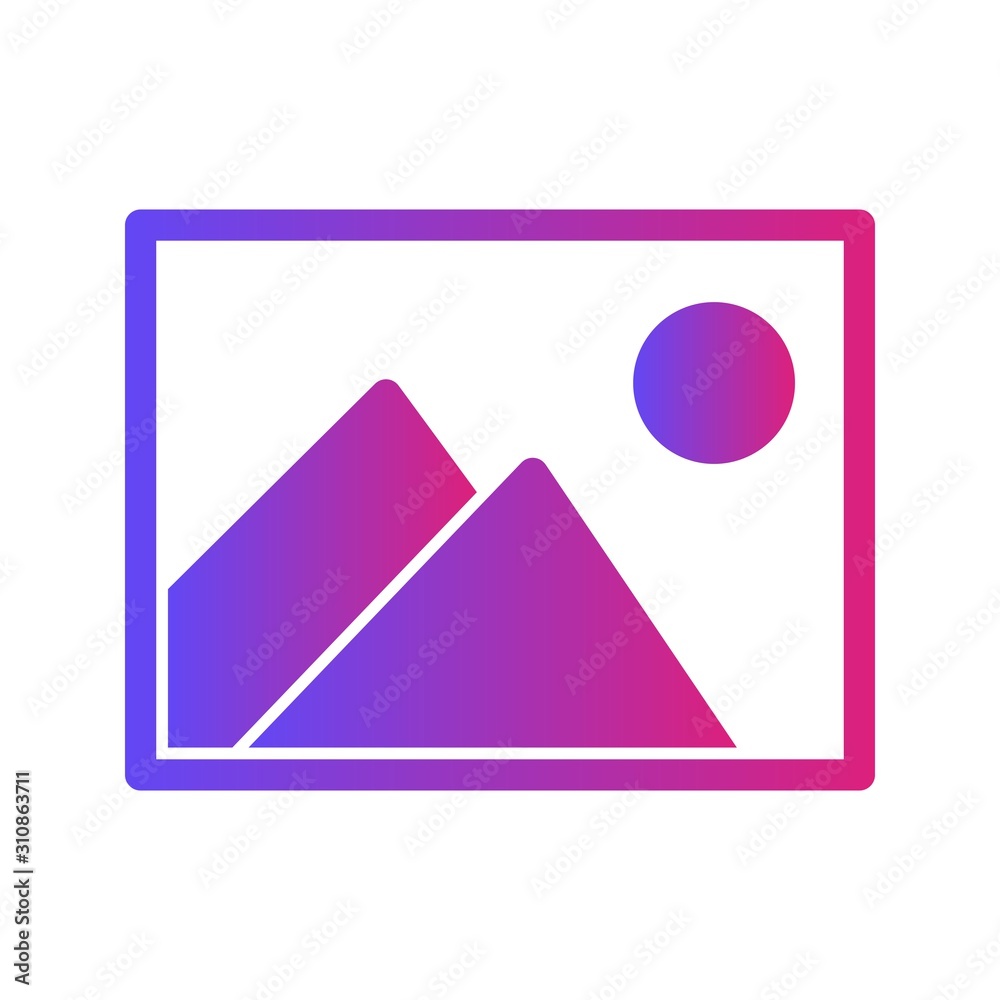 Glyph Gradient Gallery icon isolated on background Glyph Gradient Gallery icon isolated on background