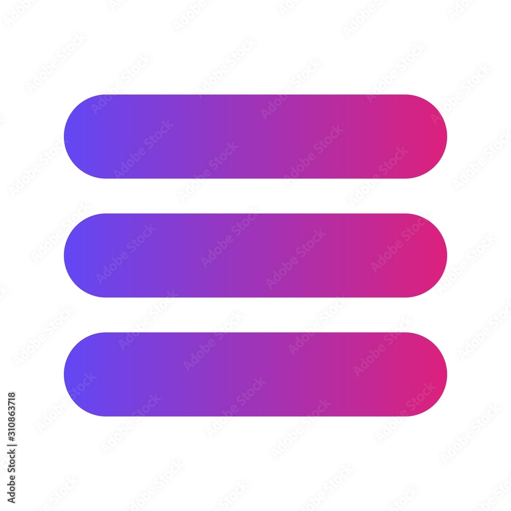Glyph Gradient Menu icon isolated on background Glyph Gradient Menu icon isolated on background