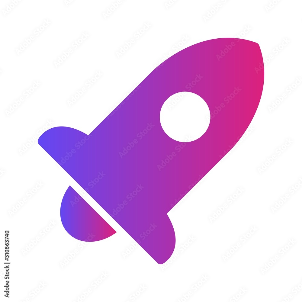 Glyph Gradient Rocket icon isolated on background Glyph Gradient Rocket icon isolated on background