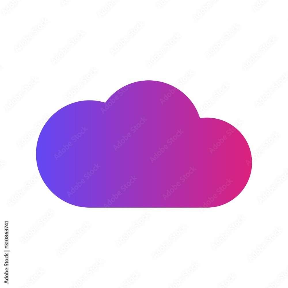 Glyph Gradient Cloud icon isolated on background