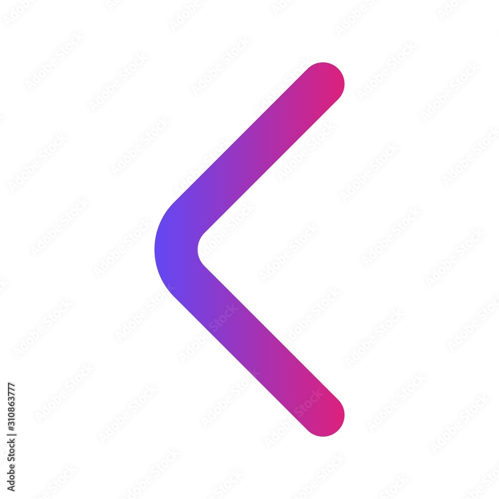 Glyph Gradient Left Arrow icon isolated on background Glyph Gradient Left Arrow icon isolated on background