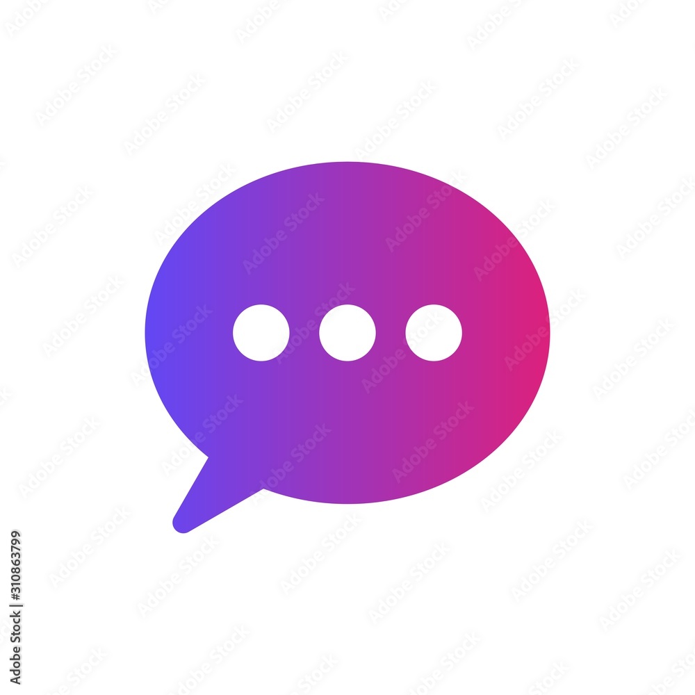 Glyph Gradient Chat icon isolated on background Glyph Gradient Chat icon isolated on background