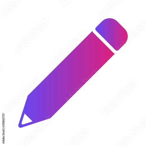 Glyph Gradient Pencil icon isolated on background