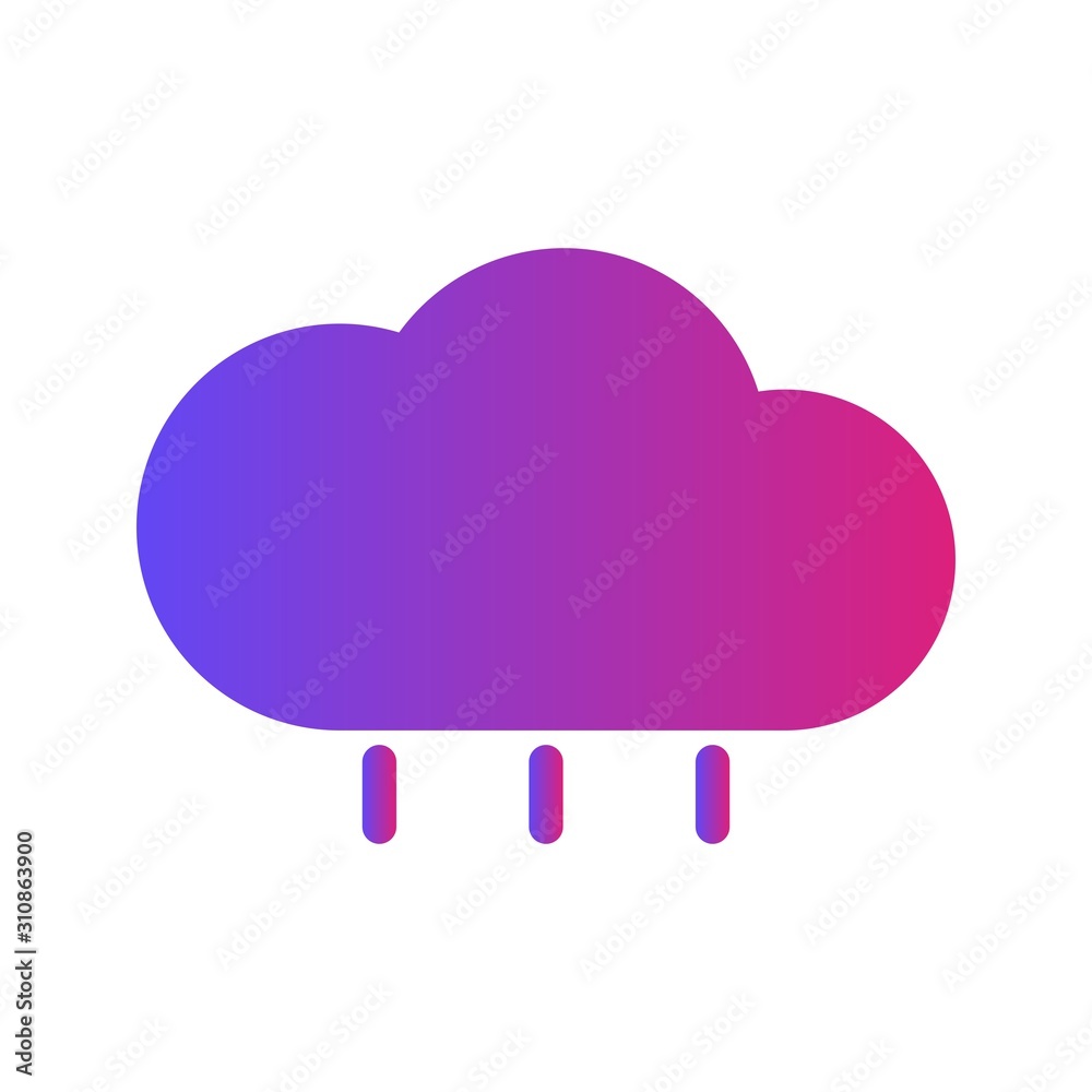 Glyph Gradient Rain icon isolated on background Glyph Gradient Rain icon isolated on background