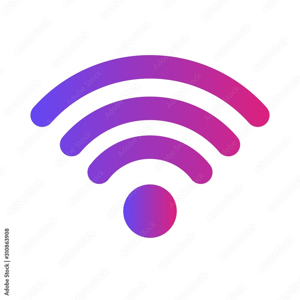 Glyph Gradient Wifi Signal icon isolated on background Glyph Gradient Wifi Signal icon isolated on background