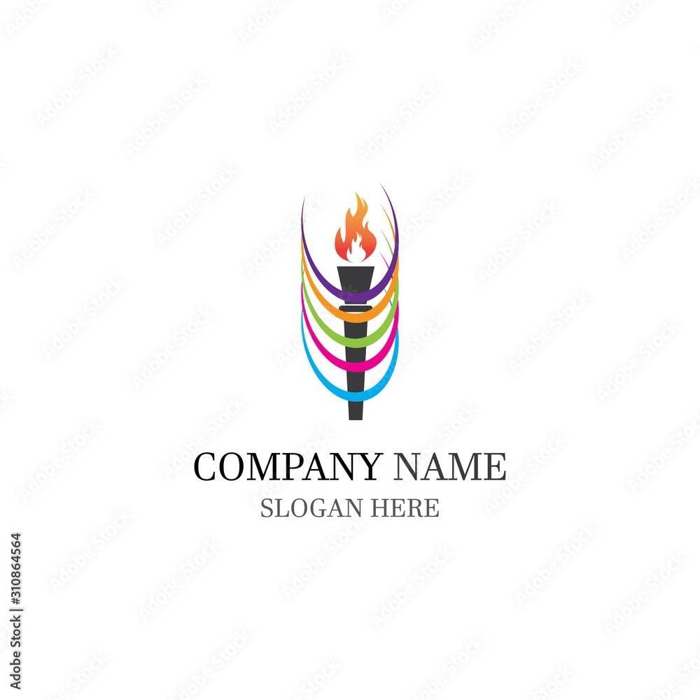 Torch vector icon illustration design template Torch vector icon illustration design template
