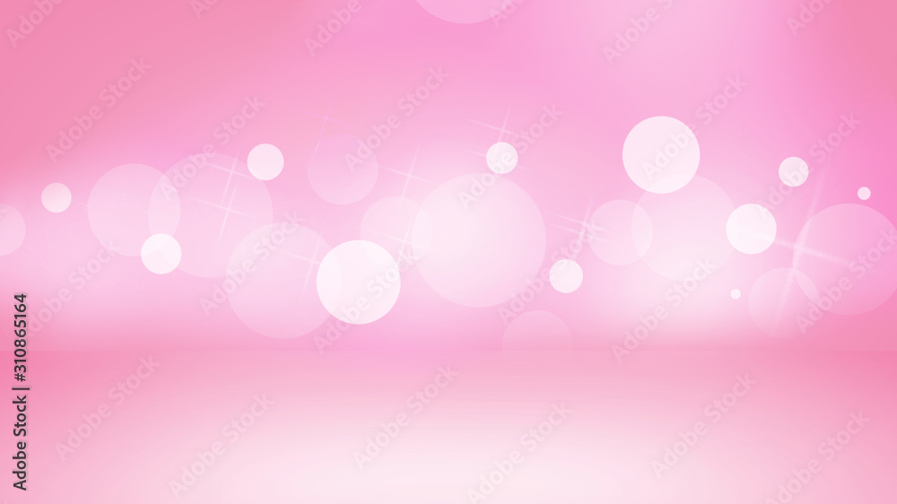 Abstract clean pink background, empty studio room background with bokeh ,Use as montage for product display,template or banner,background with copy space