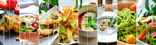 Obraz na plátně Collage of diverse food