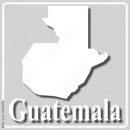 gray icon with white silhouette of a map Guatemala