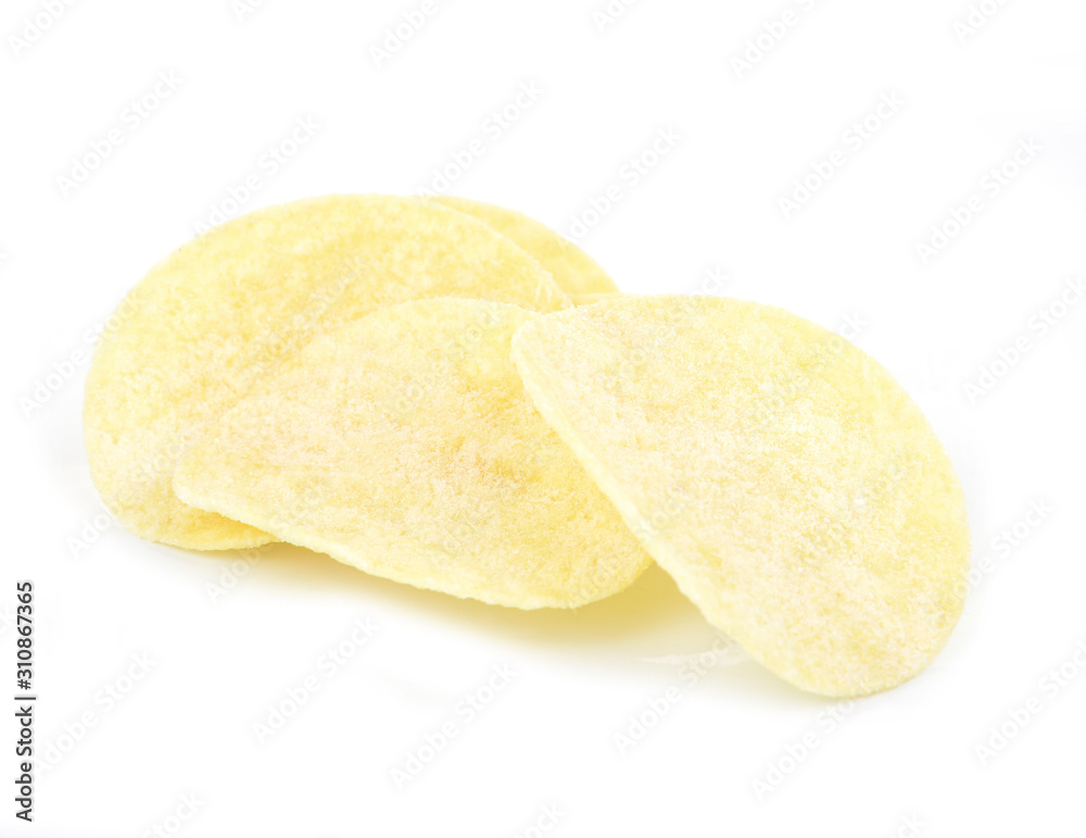 Potatoes sheet on a white  background