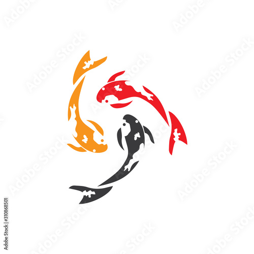 Koi fish animal  logo and symbols vector template