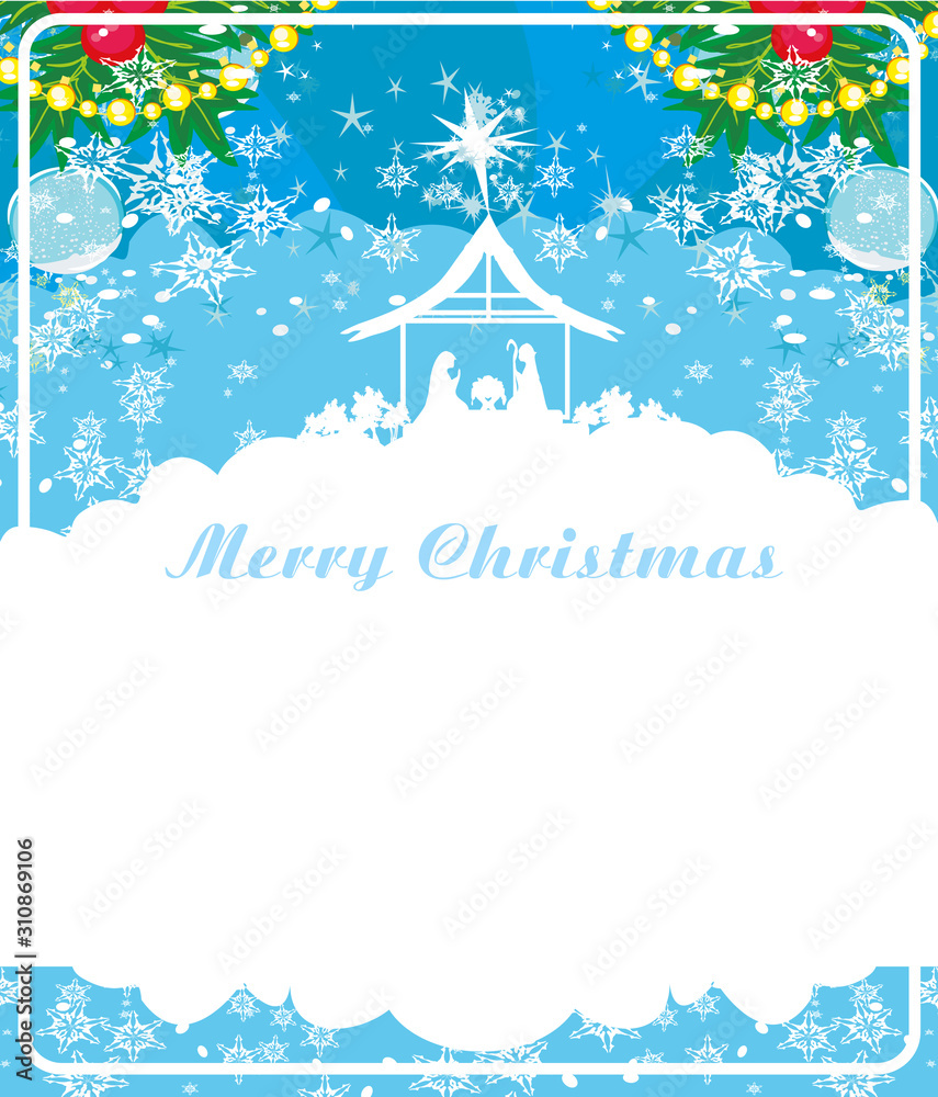 Birth of Jesus in Bethlehem - decorative Christmas card Birth of Jesus in Bethlehem - decorative Christmas card