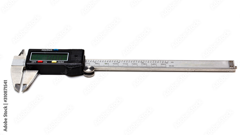 Digital accuracy Vernier caliper isolated on white background with clipping path. Digital accuracy Vernier caliper isolated on white background with clipping path.