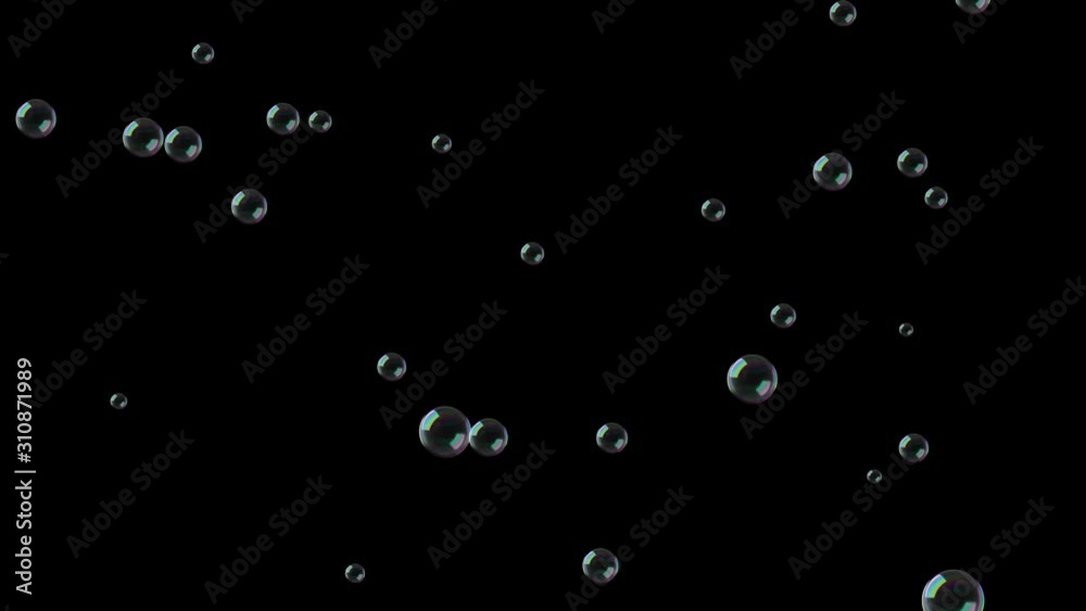 Water bubbles rising in the air, Alpha Channel Water bubbles rising in the air, Alpha Channel