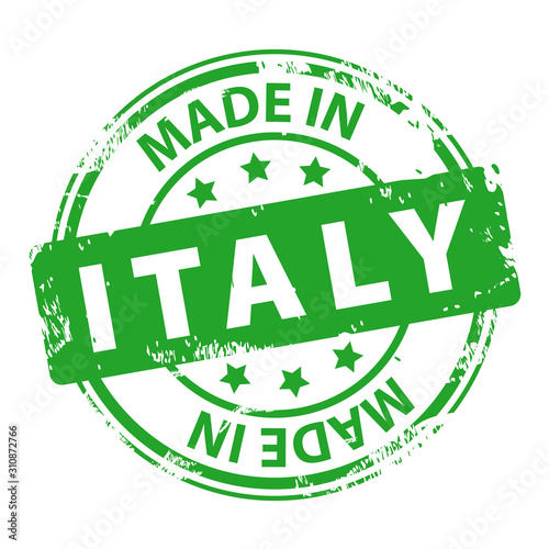 Rubber stamp with text Made in Italy icon isolated on white background. Vector illustration