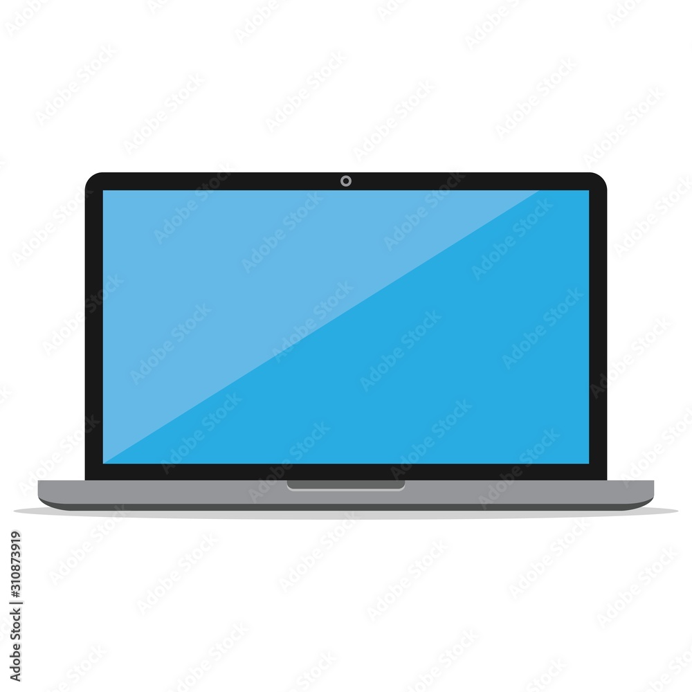 Laptop computer color flat icon isolated on white background Laptop computer color flat icon isolated on white background