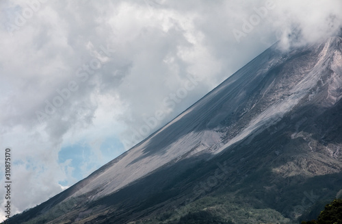 View of the slopes of Mount Merapi