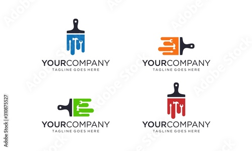 Paint brush for logo design concept
