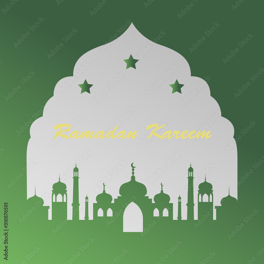Icon in a flat style Ramadan mosque