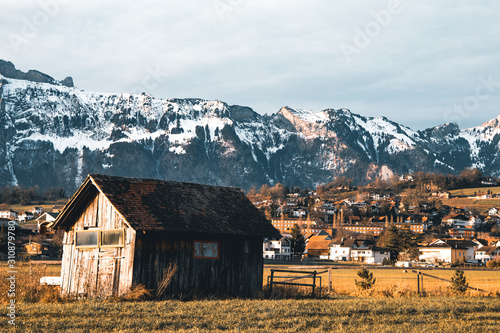 A Wooden Hut With A Beautiful View, Liechtenstein.